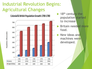 Industrial Revolution Begins: Agricultural Changes