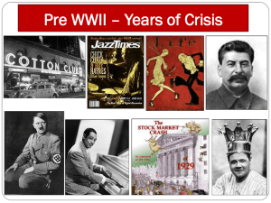 Pre WWII – Years of Crisis
