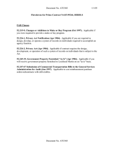Document No. ATC043 1/1/05 Flowdowns for Prime Contract NAS5-99244, HIRDLS