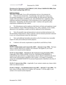 Document No. CS059 1/31/08 Flowdowns for Subcontract USAF-5806-SC-LMC (Prime FA8650-05-D-5806), Heat