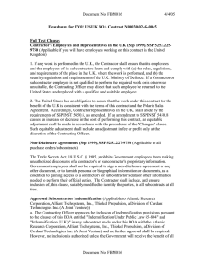 Document No. FBM016 4/4/05 Flowdowns for FY02 US/UK BOA Contract N00030-02-G-0045