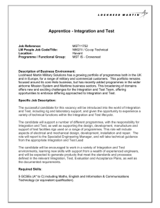 Apprentice - Integration and Test