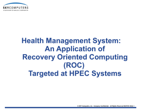 Health Management System: An Application of Recovery Oriented Computing (ROC)