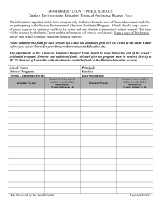 Outdoor Environmental Education Financial Assistance Request Form