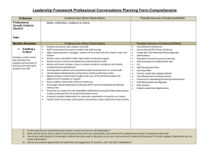 Leadership Framework Professional Conversations Planning Form-Comprehensive  Criterion Notes, reflections, evidence to share: