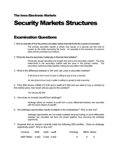 Security Markets Structures Examination Questions  The Iowa Electronic Markets