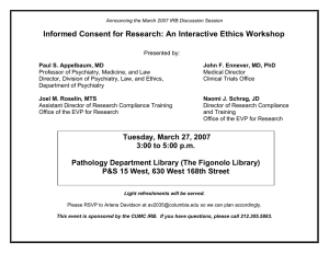 Informed Consent for Research: An Interactive Ethics Workshop