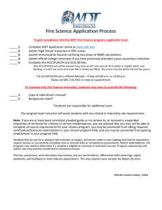 Fire Science Application Process