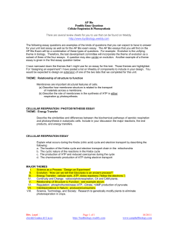 Ap bio essay on photosynthesis