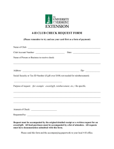 4-H CLUB CHECK REQUEST FORM