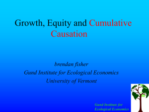 Growth, Equity and Cumulative Causation brendan fisher