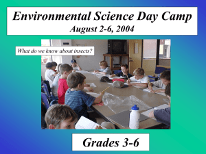 Environmental Science Day Camp Grades 3-6 August 2-6, 2004