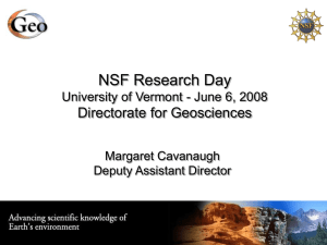 NSF Research Day Directorate for Geosciences Margaret Cavanaugh