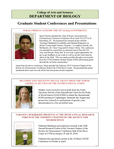 DEPARTMENT OF BIOLOGY Graduate Student Conferences and Presentations