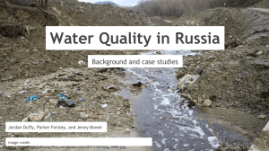 Water Quality in Russia Background and case studies image credit: