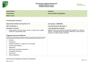 BCS Evidence Based Assessment Imaging Software Level 1 Evidence Record Sheet
