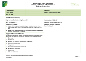 BCS Evidence Based Assessment Drawing and Planning Software Level 3