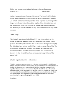 CU law prof comments on today’s high court ruling on... June 25, 2015  Melissa Hart