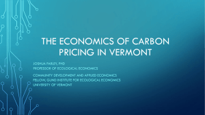 THE ECONOMICS OF CARBON PRICING IN VERMONT