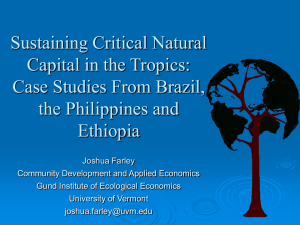 Sustaining Critical Natural Capital in the Tropics: Case Studies From Brazil,