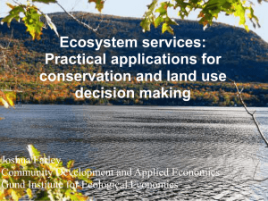 Ecosystem services: Practical applications for conservation and land use decision making