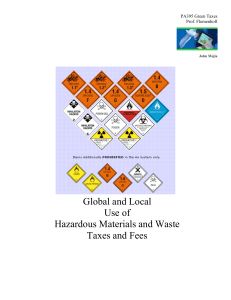 Global and Local Use of Hazardous Materials and Waste Taxes and Fees