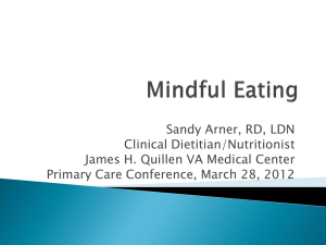 Sandy Arner, RD, LDN Clinical Dietitian/Nutritionist James H. Quillen VA Medical Center