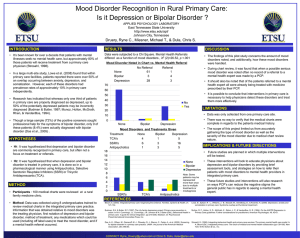 Mood Disorder Recognition in Rural Primary Care: INTRODUCTION RESULTS