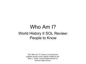Who Am I? World History II SOL Review: People to Know