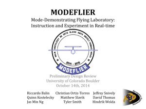 MODEFLIER Mode-Demonstrating Flying Laboratory: Instruction and Experiment in Real-time Preliminary Design Review