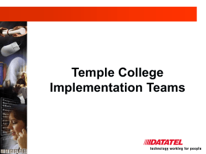 Temple College Implementation Teams