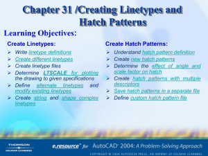 Chapter 31 /Creating Linetypes and Hatch Patterns Learning Objectives: Create Linetypes: