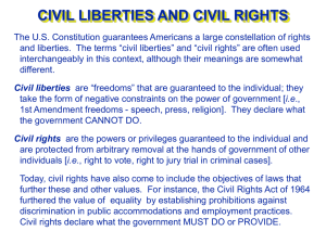 CIVIL LIBERTIES AND CIVIL RIGHTS