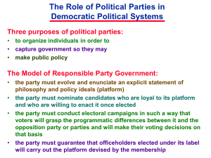 The Role of Political Parties in Democratic Political Systems