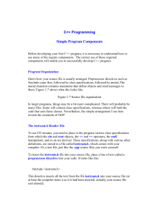 C++ Programming Simple Program Components