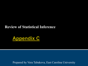 Review of Statistical Inference Prepared by Vera Tabakova, East Carolina University