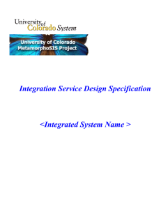 Integration Service Design Specification &lt;Integrated System Name &gt;