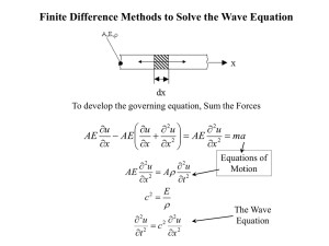 Finite Difference Methods to Solve the Wave Equation u ma AE