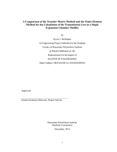 A Comparison of the Transfer Matrix Method and the Finite... Method for the Calculation of the Transmission Loss in a...