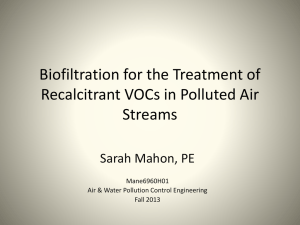Biofiltration for the Treatment of Recalcitrant VOCs in Polluted Air Streams