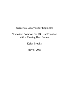 Numerical Analysis for Engineers Numerical Solution for 1D Heat Equation