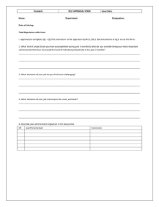 Vcantech SELF APPRAISAL FORM Issue Date: Name: