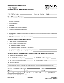 SAE reporting checklist - Global Health Trials