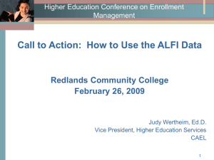 Call to Action:  How to Use the ALFI Data