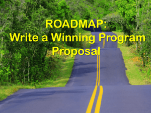 ROADMAP: Write a Winning Program Proposal