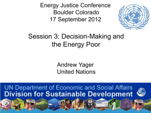Session 3: Decision-Making and the Energy Poor Energy Justice Conference Boulder Colorado