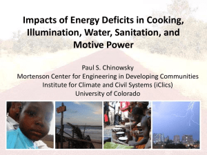 Impacts of Energy Deficits in Cooking, Illumination, Water, Sanitation, and Motive Power