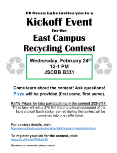 Kickoff Event East Campus Recycling Contest Wednesday, February 24