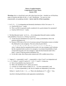 Master of Applied Statistics Comprehensive Exam: Theory January 2016