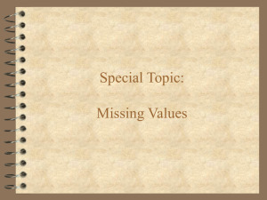 Special Topic: Missing Values
